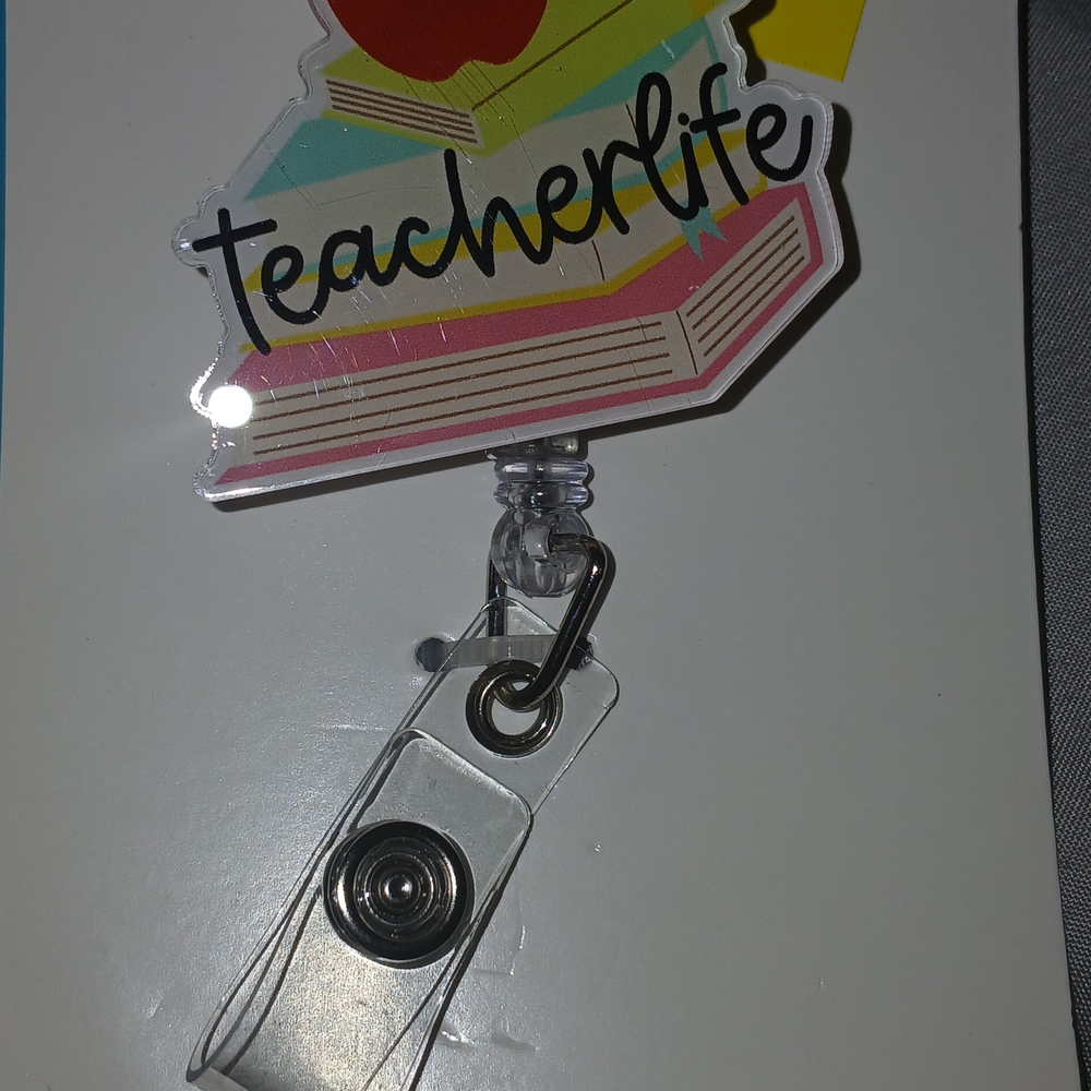 TeacherLife Badge Holder with Apple Design